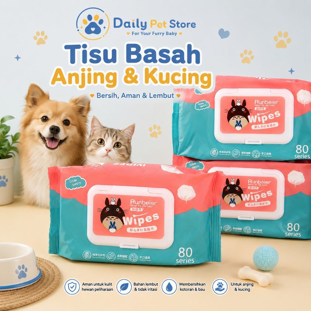 Tisu Basah Anjing Kucing / Tissue Basah Anjing Kucing / Tisu Basah Hewan