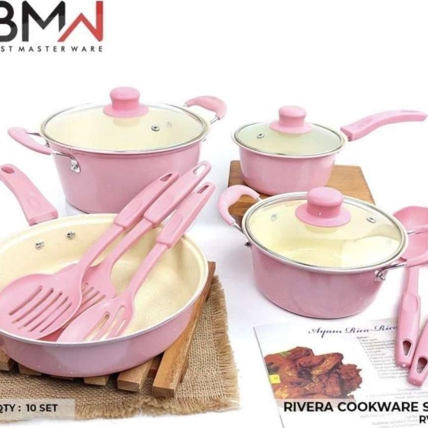 Panci Set 13 Pcs Marble Teflon Cookware Set Rivera Bmw / Gionee / Sinda Warna Panci Set Spatula Serb