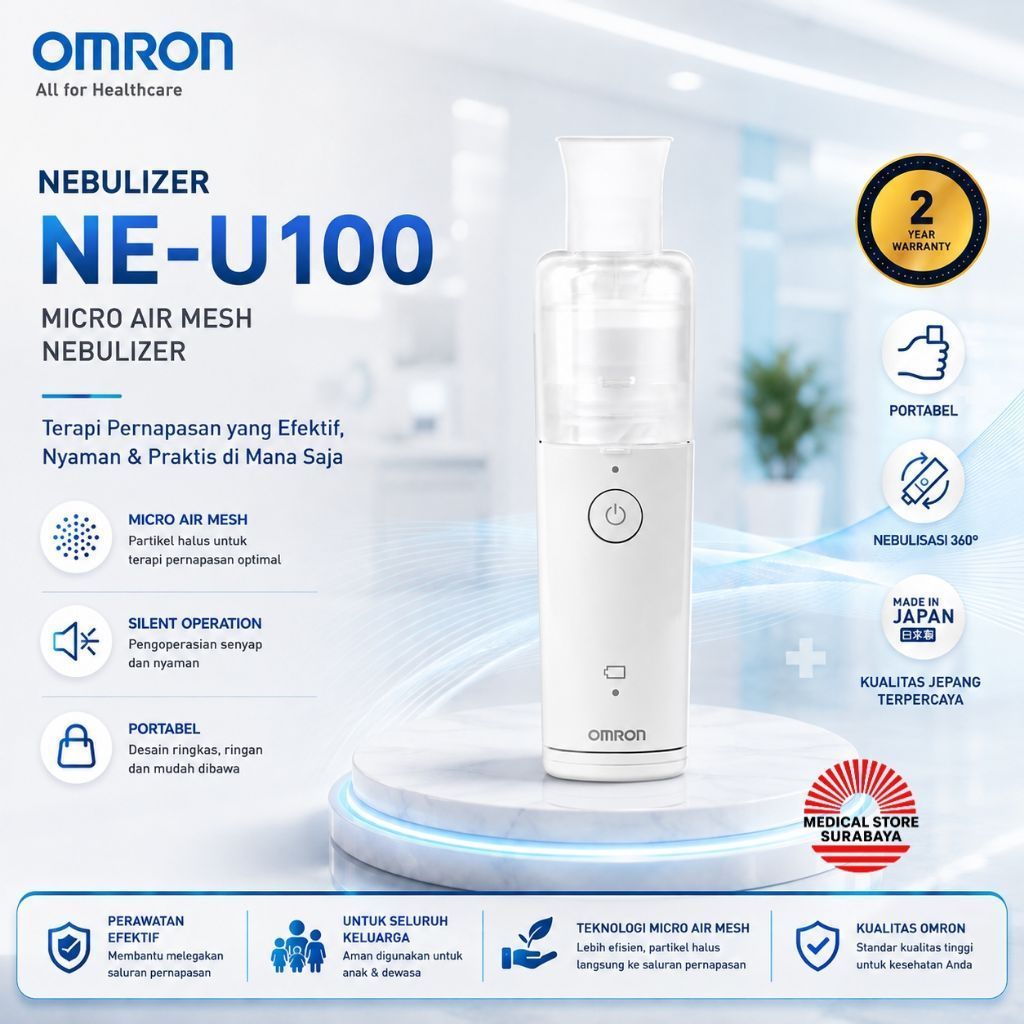 Omron Compressor Nebulizer NE-U100 Portable Ultrasonic Alat Terapi UAP