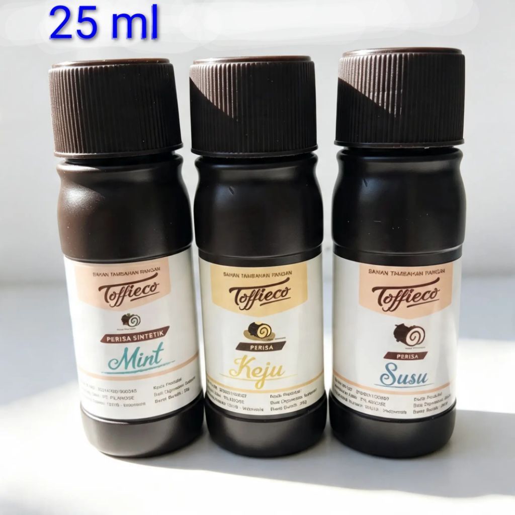 Toffieco Flavour Coklat, Mint, Susu, Keju 25ml Exp Panjang - Aroma Kuat,Praktis Digunakan, Banyak Va