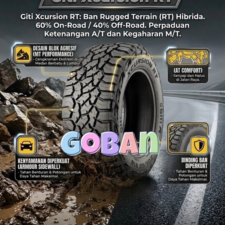 Ban mobil 265/65 r18 Giti Xcursion RT ukuran 265 65 18 ban Giti 265/65r18