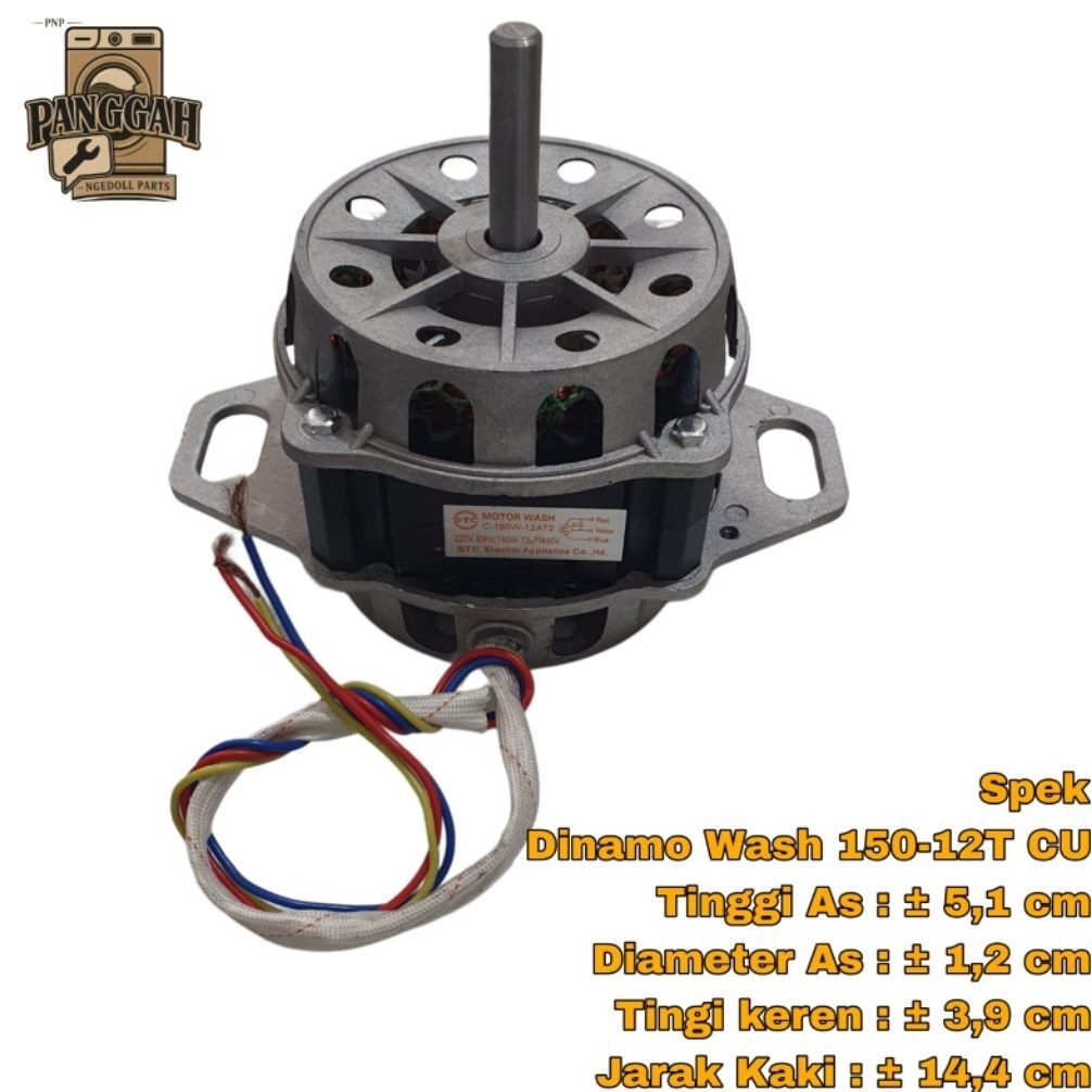 Dinamo Wash Mesin Cuci 180watt As 12mm TEMBAGA Dinamo Pencuci 180W-12AT CU Motor Wash Sharp AUTOMATI