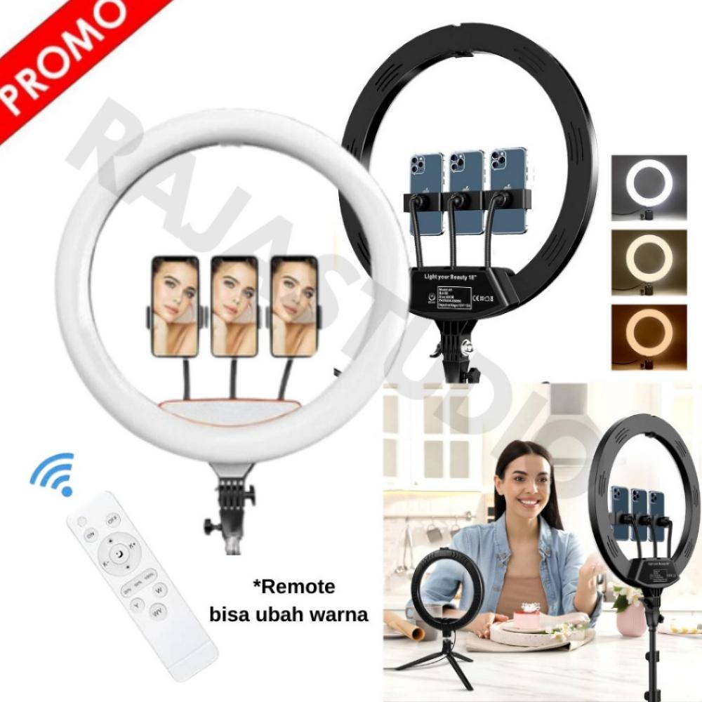 FLASH SALE BESAR 45CM XXL RING LIGHT3 HP REMOTE DIMMABLE BEAUTY RINGLIGHT RING VLOGGE RING LIGHT BES