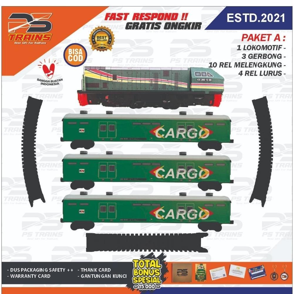 [NEW] MAINAN MINIATUR KERETA API INDONESIA (BISA JALAN) LOKOMOTIF CC203 LIVERY PT.TEL