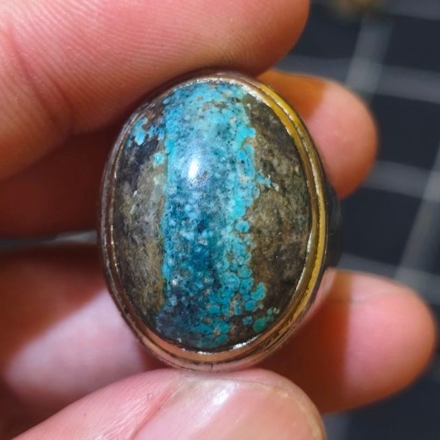 Cincin Batu Akik Pirus Hubei Kendit