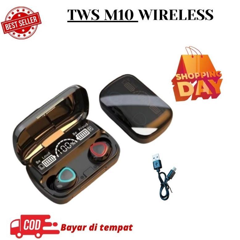 Top Rated M10 Tws Headset Bluetooth Wireless M10 Tws + Powerbank 3500 Mah