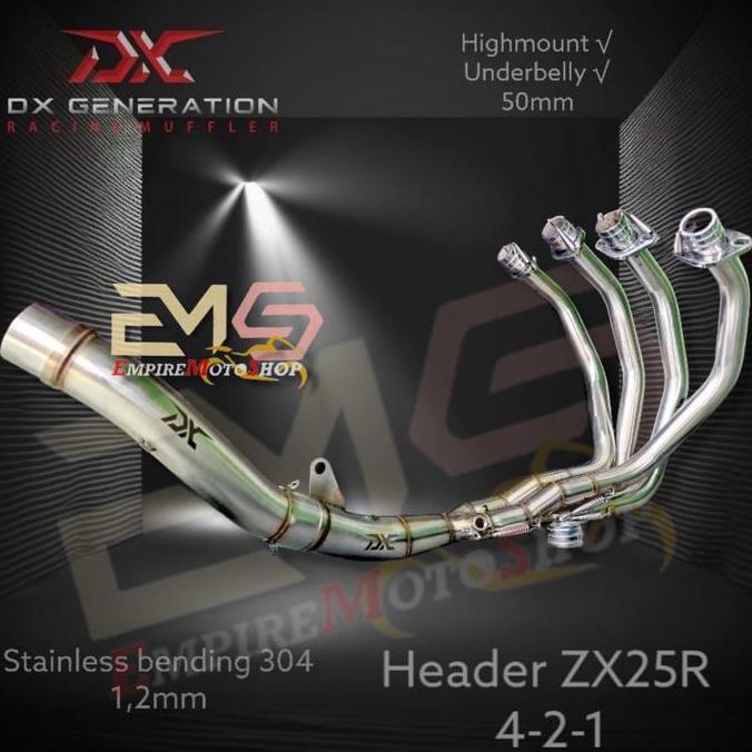 DX Header Leher Knalpot ZX25R ZX 25 R ZX25 R ZX4 untuk Silencer Leovince dan Arrow
