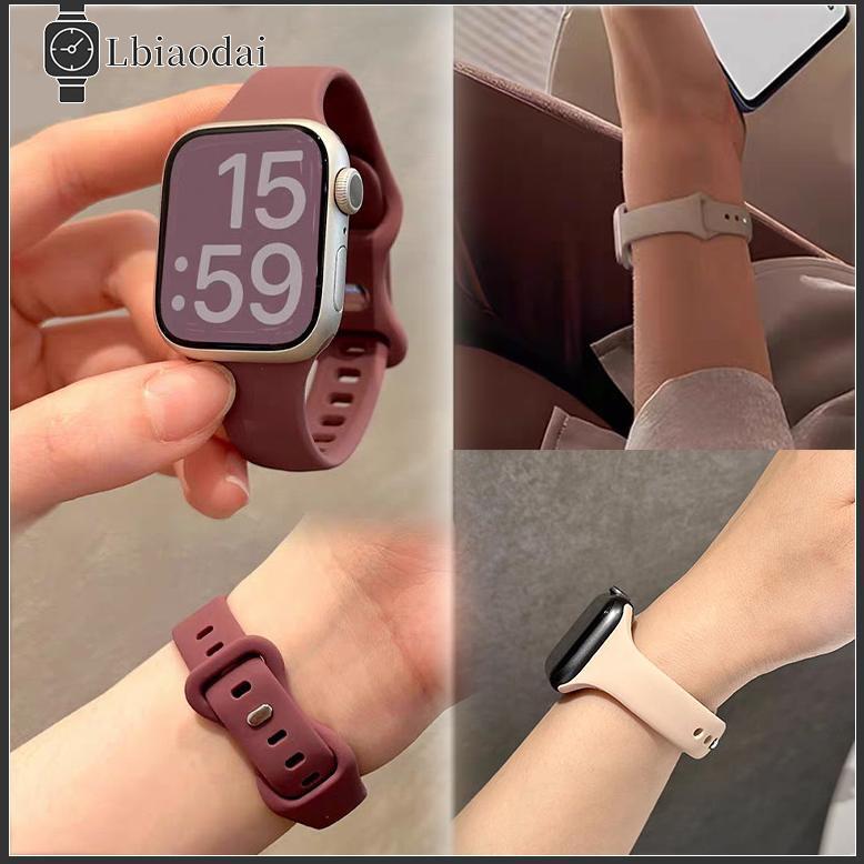 Original Slim Silicone Strap For Iwatch Apple Watch Ultra 3 2 Ultra  49Mm 46Mm 45Mm 41Mm 44Mm 40 42 
