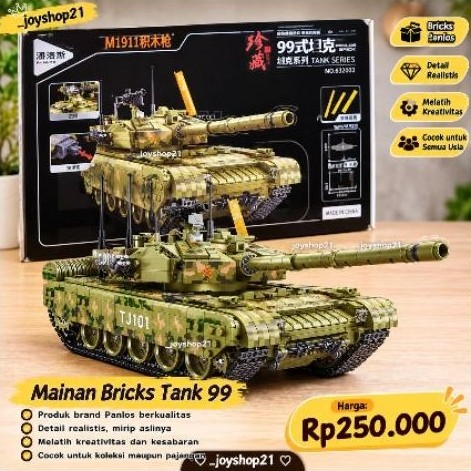 Mainan Bricks 3D Edukasi Panlos Model Tank