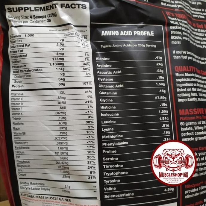 Dietaja- Elite Labs Mass Muscle Gainer 20 Lbs