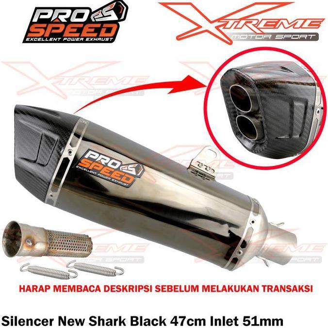 Knalpot Prospeed RR MONO Black Shark Fullsystem