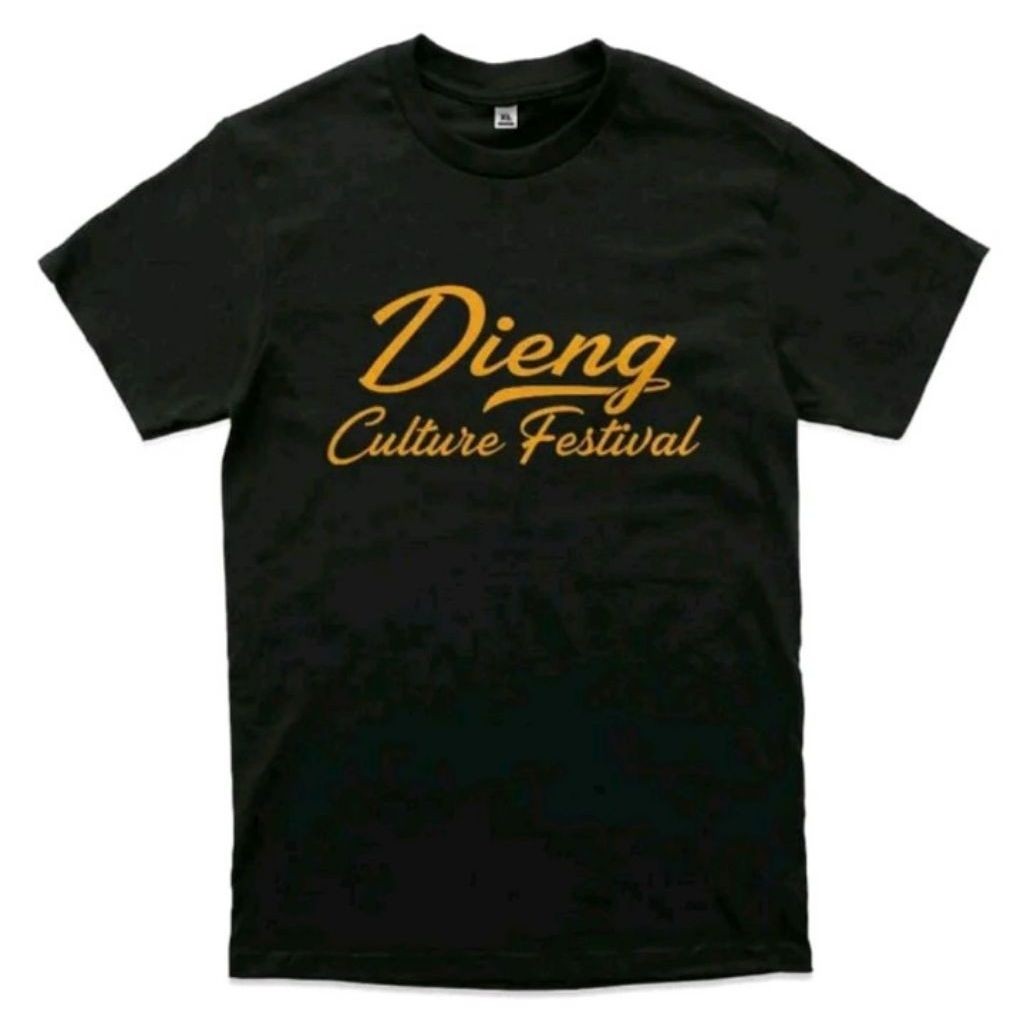 kaos DIENG culture festival distro bahan katun sablon dtf UNISEX hitam lengan pendek