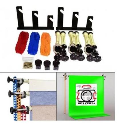 Studio12- Expander 1 2 3 4 6 Set Komplit Bar Pipa Layar Background Roller Chairm Rante Backdrop Stud