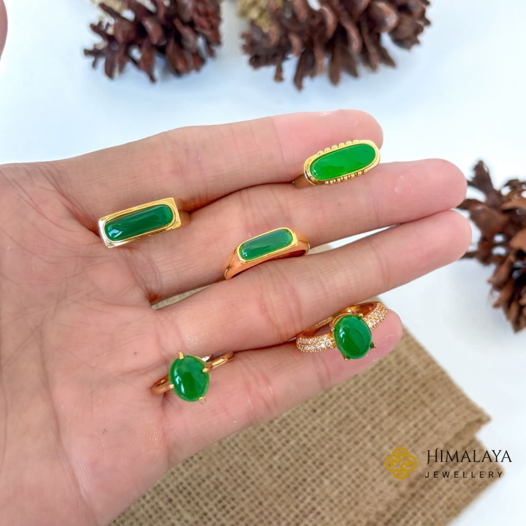 cincin giok asli bahan tembaga lapis emas hongkong dan giok persis emas asli Himalaya Jewelry Denpas