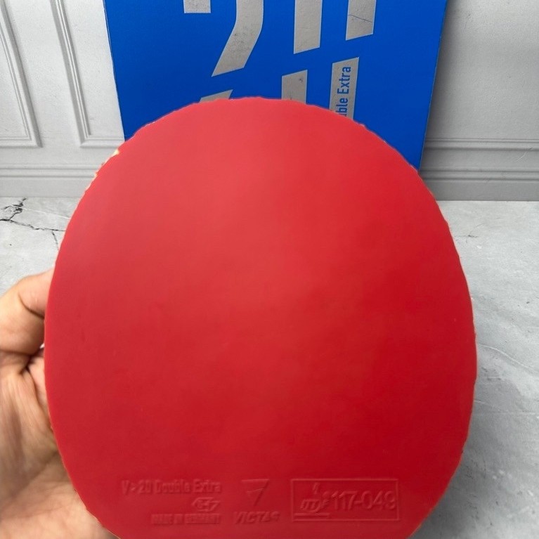 promo karet second bekas tenis meja pingpong bet bat Victas 20 double extra warna merah
