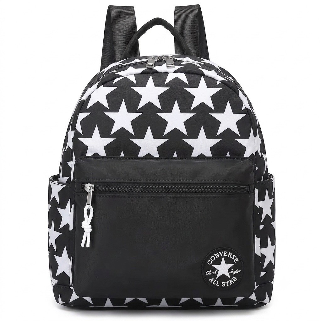 Project Bags Tas Ransel Mini Converse Star premium Distro Bahan Kanvas D300 Hitam / Backpack Pria Se