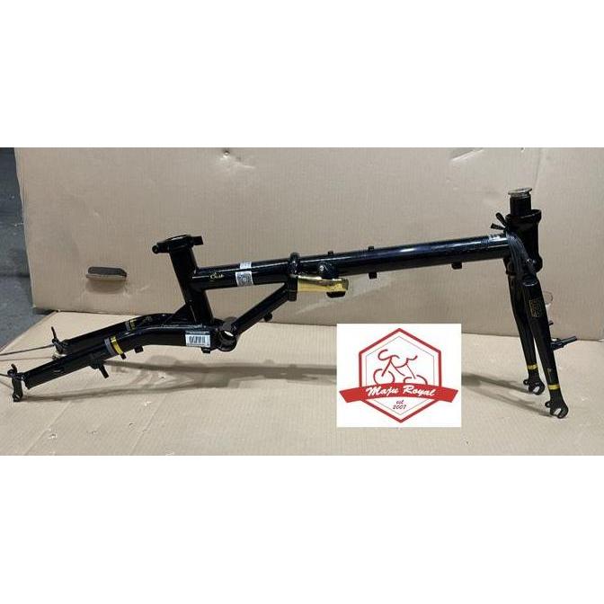 Frame Sepeda Lipat Fnhon Gust Black Gold Chromoly 16" plus Rim Brake