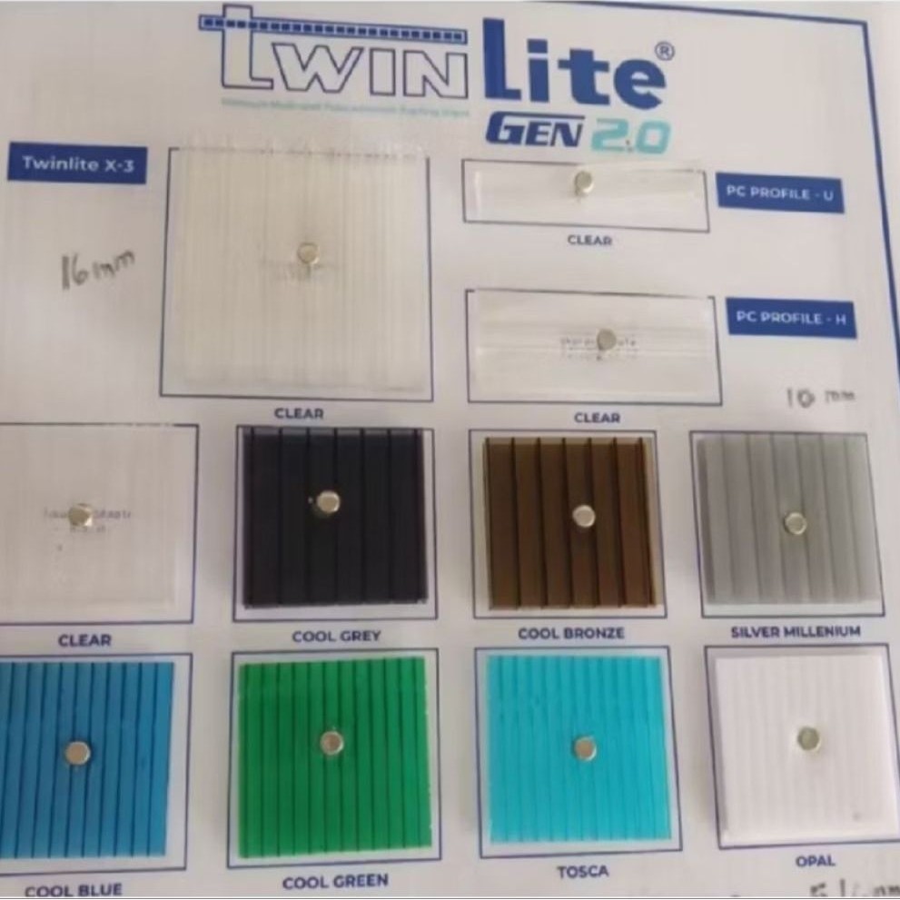 Atap Polycarbonate Twinlite 10 mm Gen 2 flat/Twinlite Polycarbonate 10mm Gen 2 flat/rol