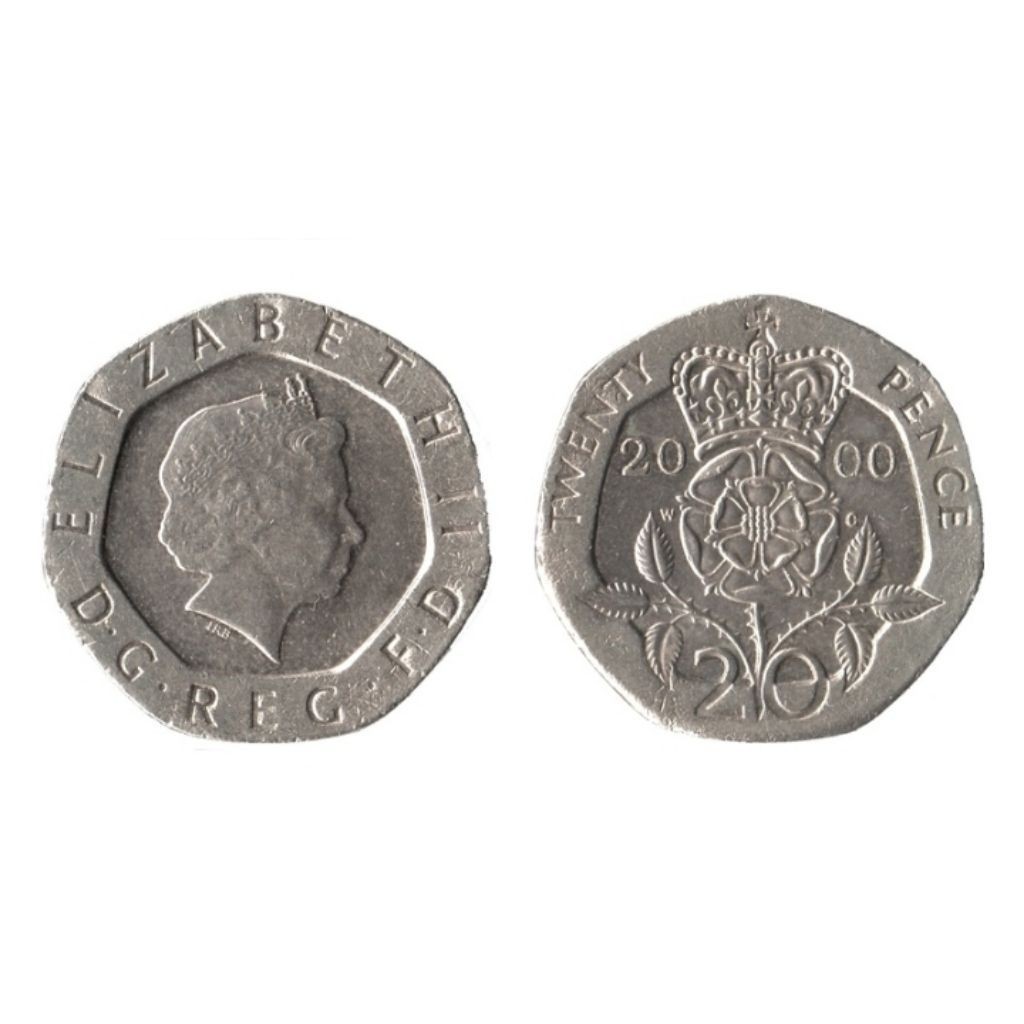 koin Elizabeth 20 pence united kingdom Britania Raya