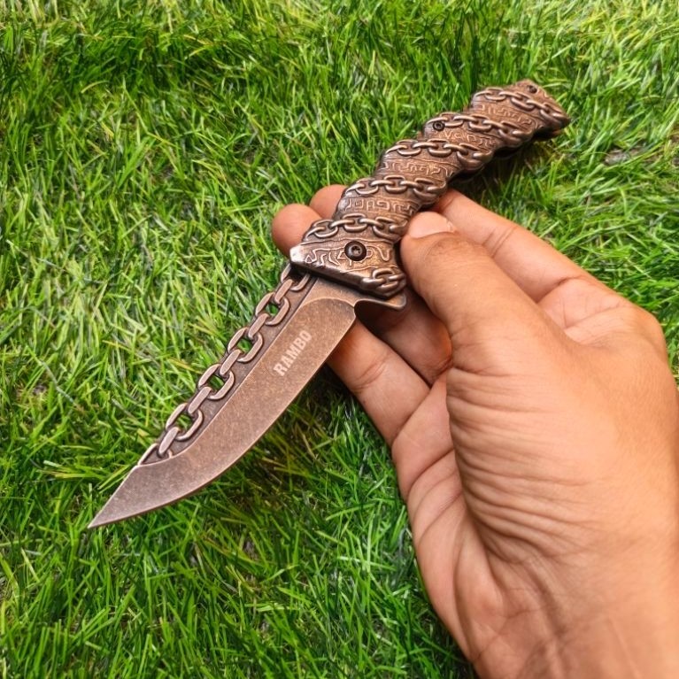 Pisau Survival Lipat Rambo P1471 Outdoor Knife