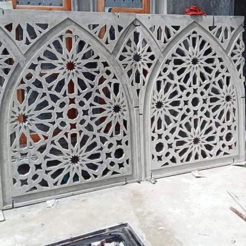 Krawangan GRC Cetak Tebal 3cm Ornamen Dinding Luar Rumah Mewah Per Meter