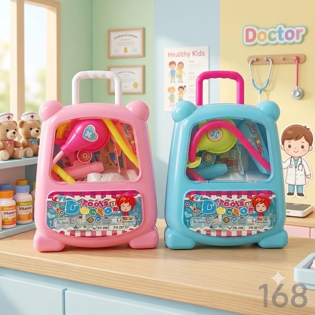 113/168 COD Mainan Dokter-Dokteran Anak Koper Troli / Tools Doctor Koper Trolly FH206/ FH206/ Set do