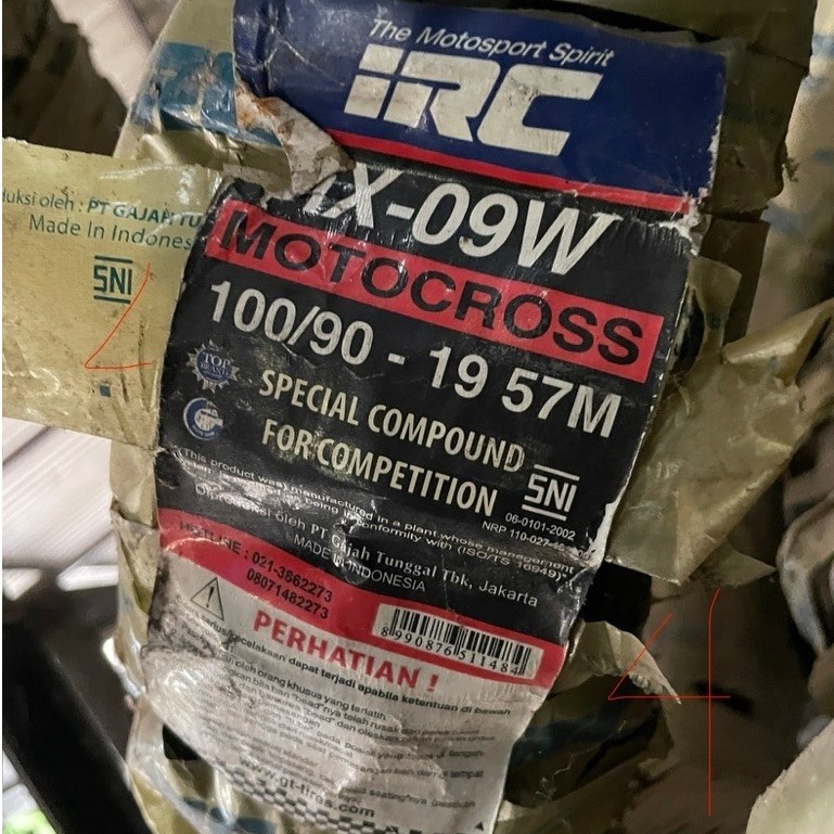 Bl Irc Ix-09w 100/90-19 stok lama