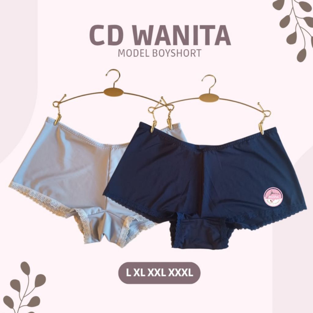Prisha Celana Dalam Wanita Murah CD Segiempat Perempuan Hotpants Dewasa Boyshort Polos Jupe Renda Se