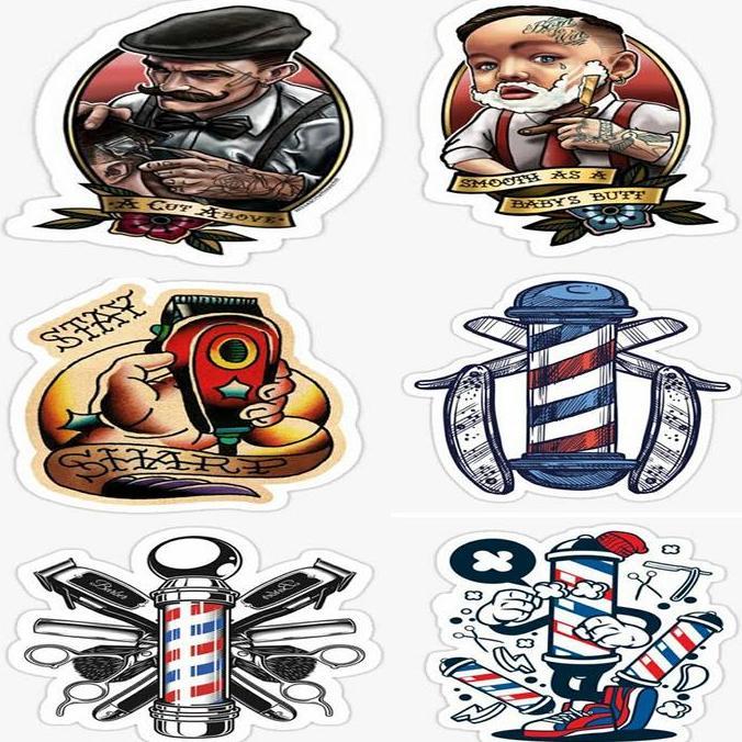 STICKER CUTTING PRINT BARBERSHOP FBBOOK