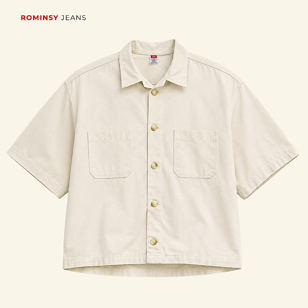 KEMEJA UNIQLO - OVERSIZE / KEMEJA PRIA CREAM OVERSIZE