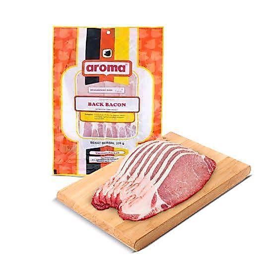 TERLARIS BACON BABI - BACK BACON (Pork Bacon Aroma/Daging Babi Asap)FROZEN FOOD