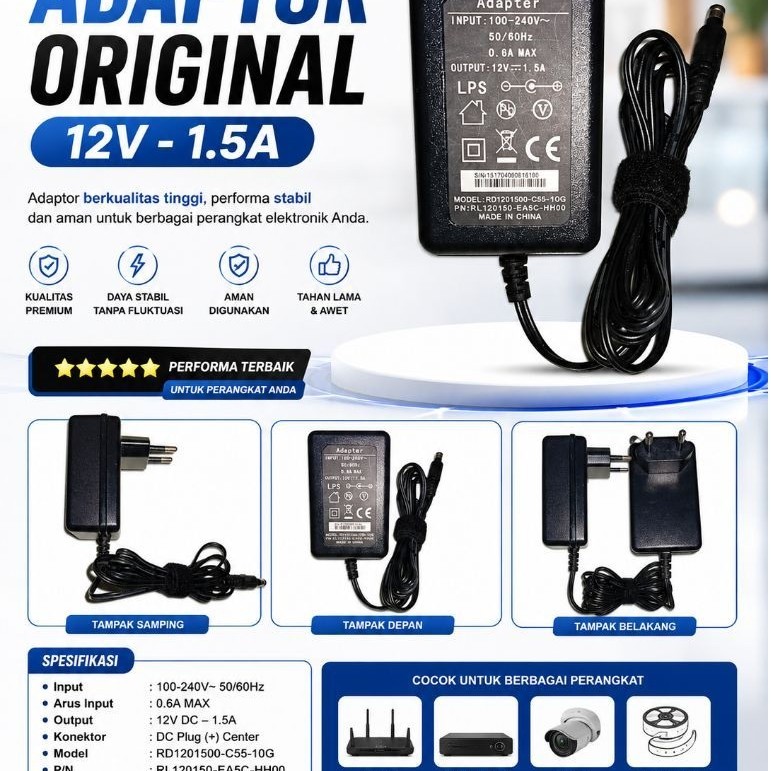 Adaptor ONT / STB 12V~1A/1.5A