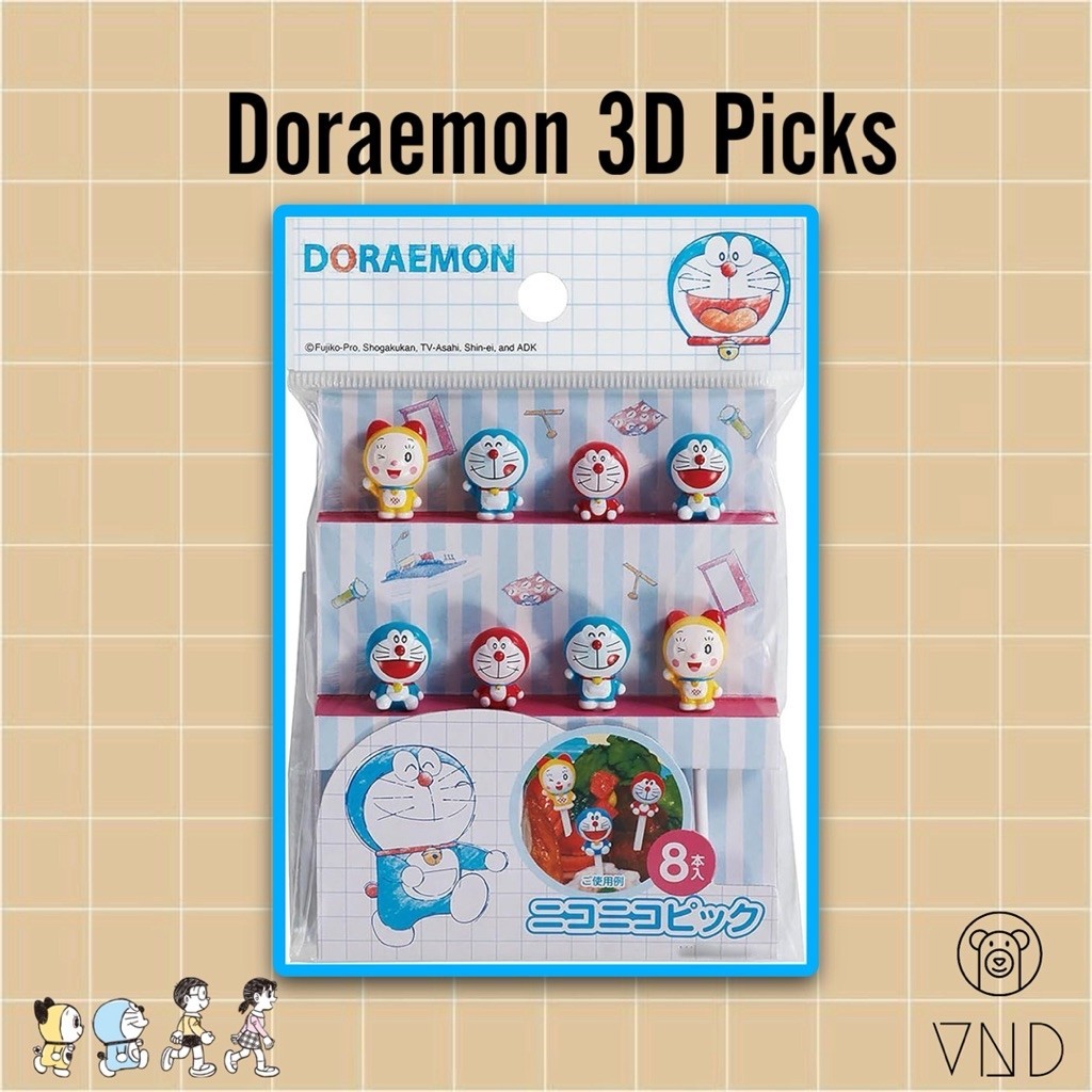 Doraemon 3D Picks/ Hiasan Bekal Karakter/ Bento Picks