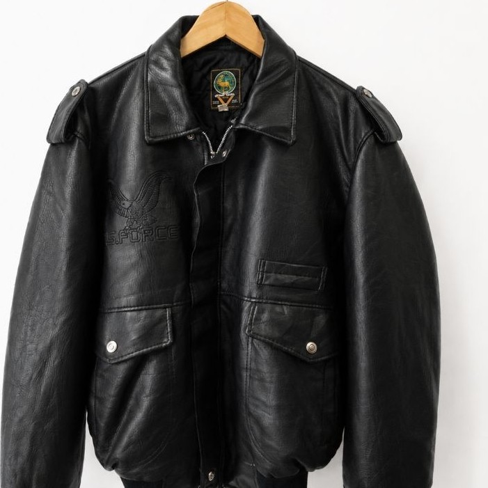 Flight Jacket Leather Bomber Kulit pria hitam bomber pilot jaket