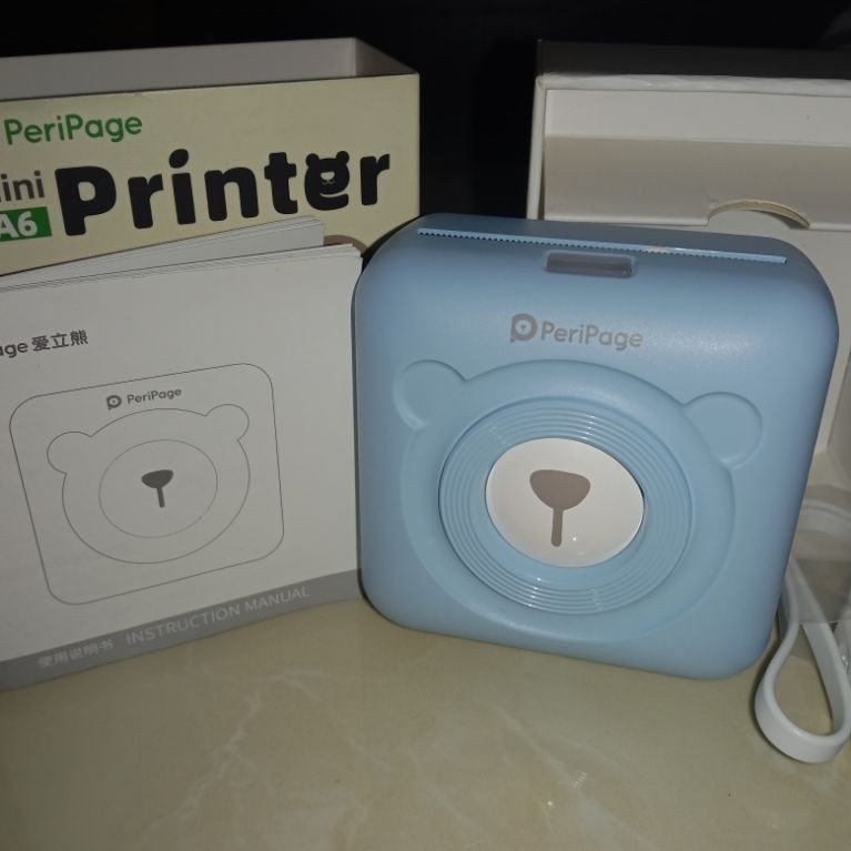 Peripage Mini Printer Model A6 Warna Biru (Preloved)