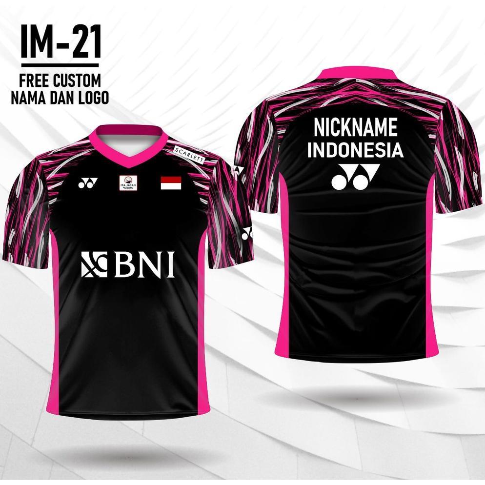 [ LUS ] Jersey badminton yn ganda putra indonesia masters open baju kaos bulu tangkis fajar rian