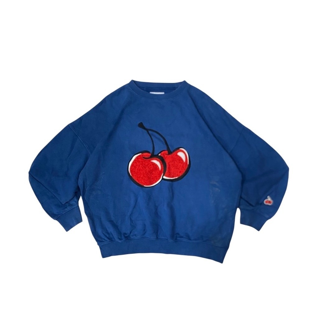 Crewneck Kirsh Big Logo Cherry Original Sweater Crewnek unis*x biru