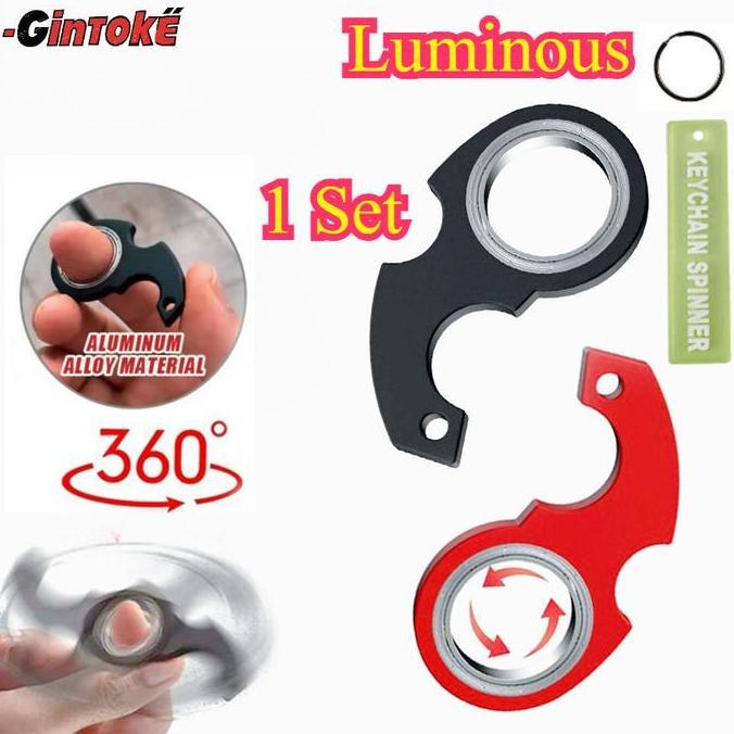 HERBONE (Luminous)Keyrambit Keychain Fidget Spinner Mainan Gantungan Kunci Karambit || Spinning Keyc