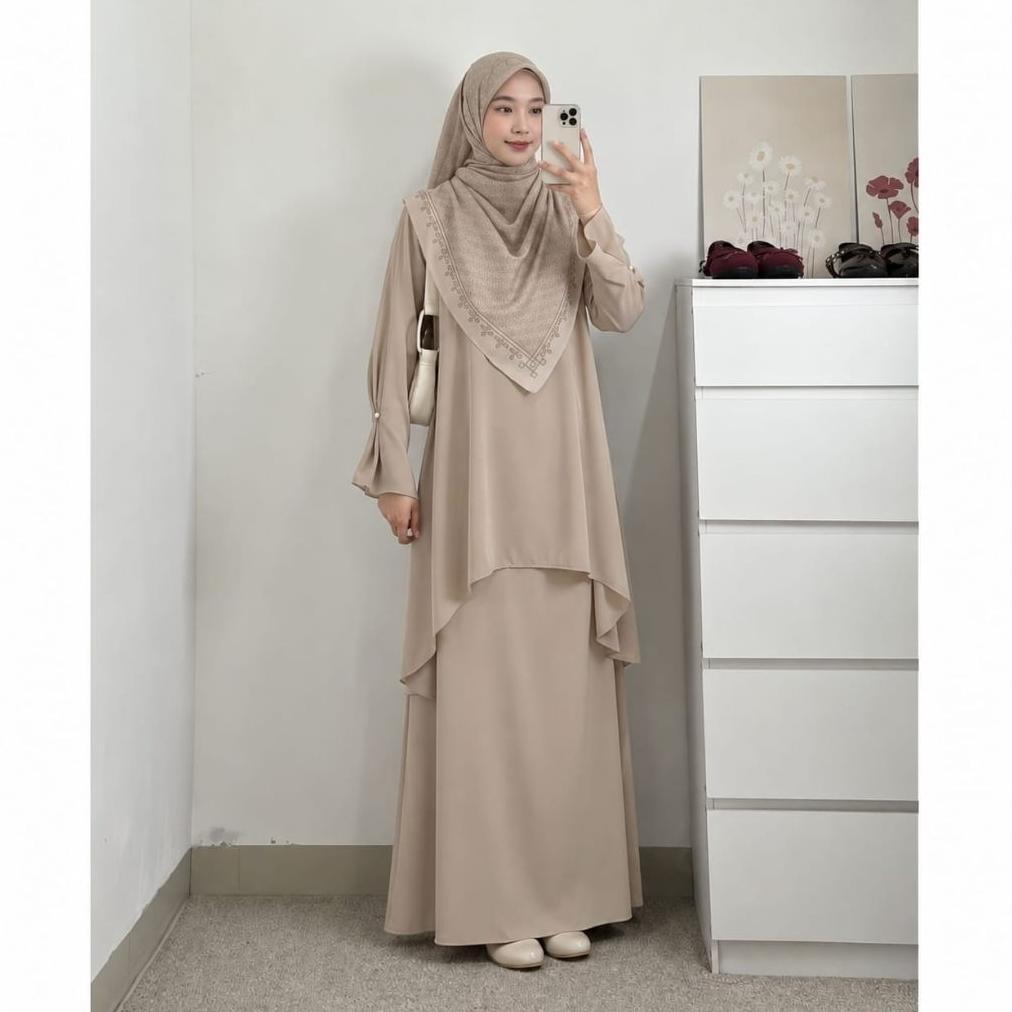 TERBARU Set  Tunik Rok Sadrina Bahan Sabrina Anty UV Baju muslim 2026