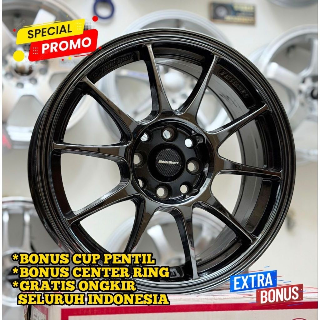 (Spesial promo) Velg mobil Wedssport tc105n R16 black chrome