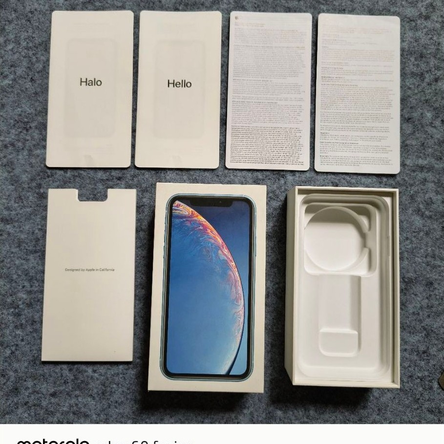 Dus Box iPhone Xr Biru Original Copotan iBox lengkap manual book