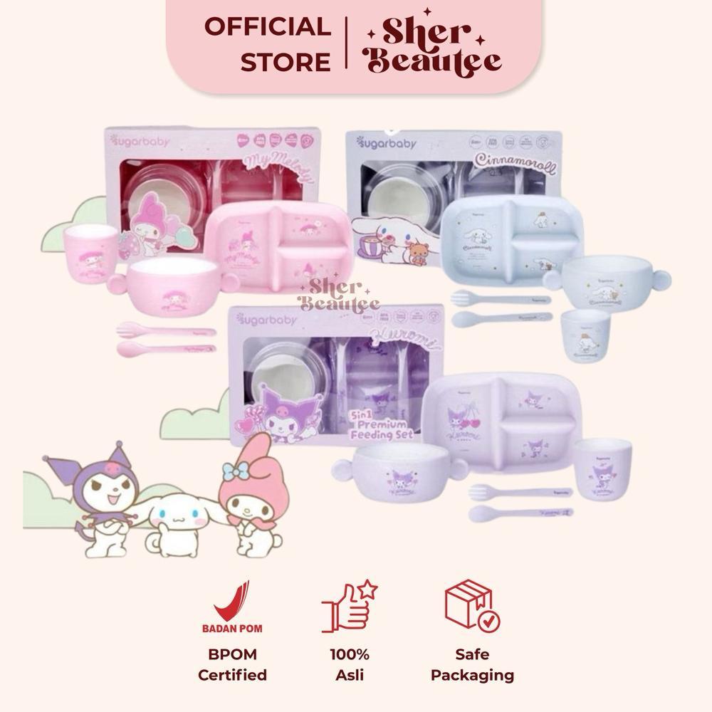 [SAKALAA] 5in1 Premium Feeding Set Sanrio Collection | Set Alat Makan Bayi | Perlengkapan Makan MPAS