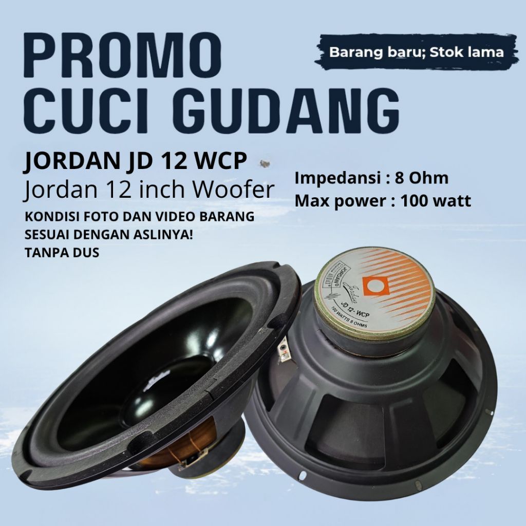 Surya Agung Speaker Audax Jordan 12 inch WCP Woofer 100watt 8ohm Cuci gudang tanpa dus barang baru s