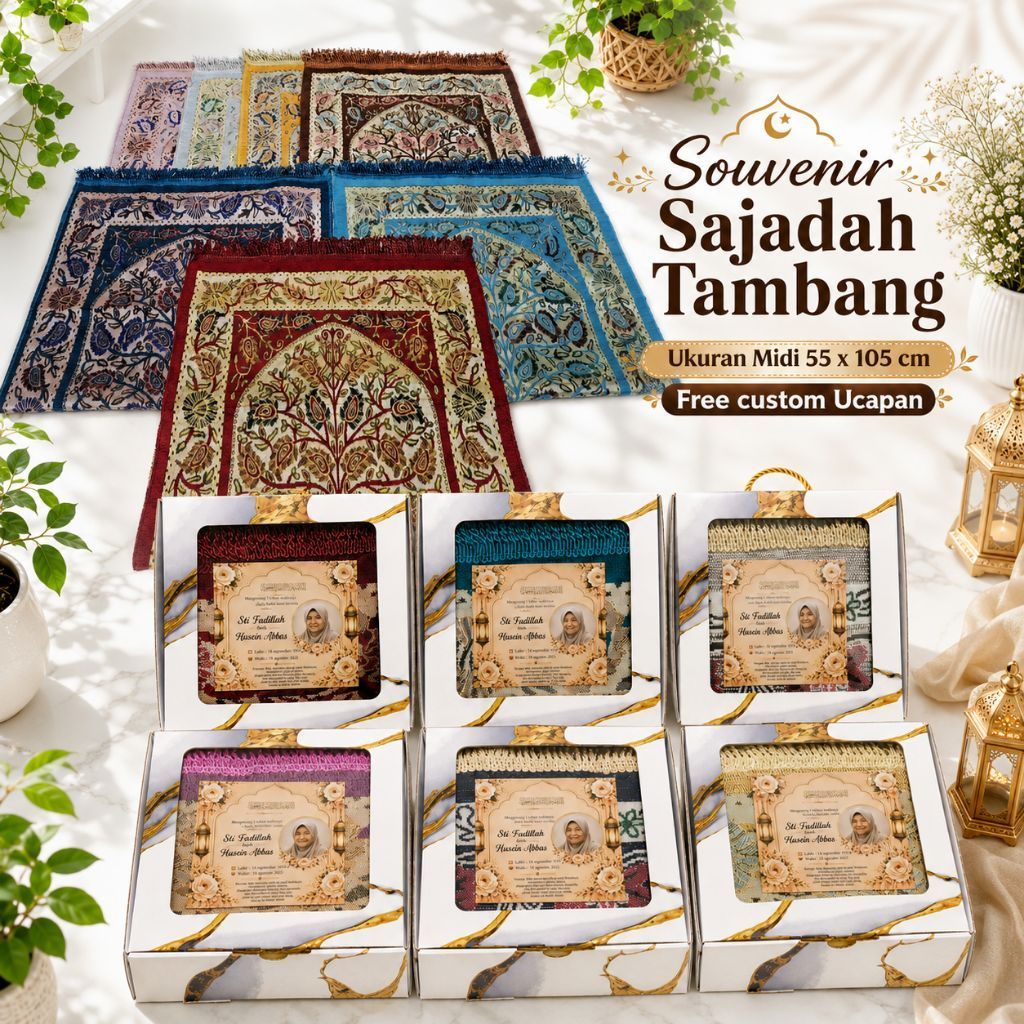 Souvenir Sajadah Turkey tambang Midi  / hampers sajadah turkey tambang / grosir sajadah