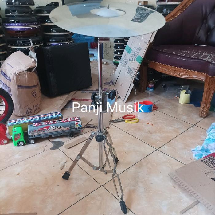 STAND PLUS SIMBAL CYMBAL 10INC PUTIH STENLIS MONEL  STIK ORIGINAL DAN TERPERCAYA