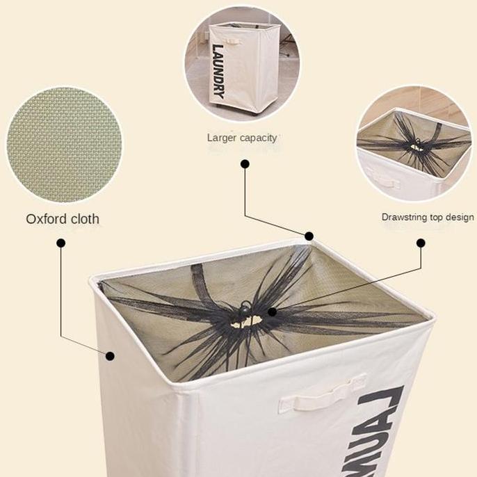 Bikarim.olshop - Keranjang Lipat Tempat Baju Cucian Pakaian Kotor Bekas Laundry Bag