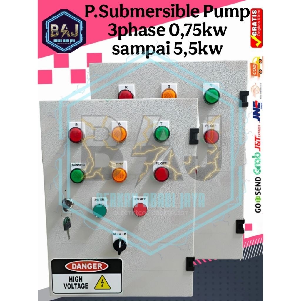 PANEL POMPA SUBMERSIBLE 3PHASE 0,75KW SAMPAI 5,5KW
