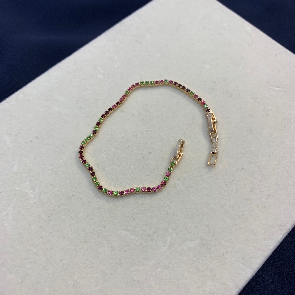 Gelang Tennis Permata Warna Warni GZ Premium