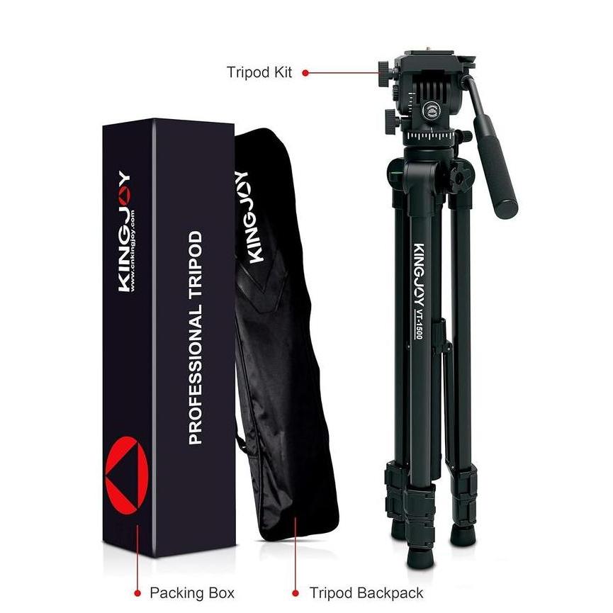 Jepretan- Tripod Video Kingjoy Vt-1500 Fluidhead Profesional Video Kamera