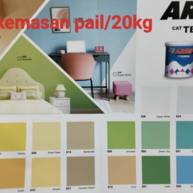 Cat tembok aries 20kg warna lengkap,cat aries 20kg warna lengkap